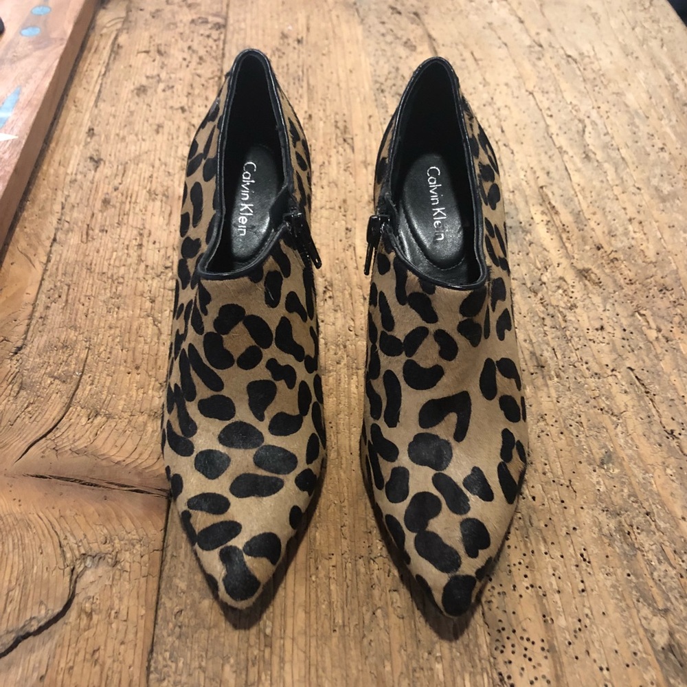 Calvin Klein Leopard Booties